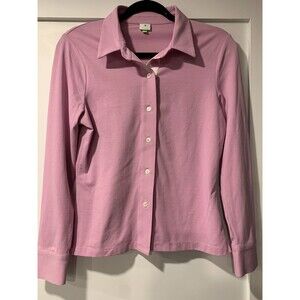 Birdie Shirt womens Medium Long Sleeve Botton Up Collared Pickleball Golf Sporty